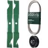 imageUDC Parts Deck Rebuild KitBelt 130969  Pulley 532194327  2 Pack Blades 405380  Fits AYP P125107H Husqvarna 2146XLS 2246LS 2346XLS Poulan PB20H42LT PB20H42YT PB20VA46
