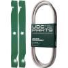 imageUDC Parts Deck Rebuild KitBelt 194346  2 Pack Blades 138971  Fits Husqvarna LT152 LT1942 YT1942 YT1942T Poulan PB175G42 PB19546LT PP175G42