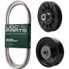imageUDC Parts Mower KitBelt 130969  Pulley 532194326  Pulley 532196104  Fits Husqvarna 2348LS LGT48DXL Rider 1030 TS343 TS348 YT42DXL YT42DXLS YT42XLS YT48CS YT48DXLS YT48XLS YTH220 Twin YTH2242TDF