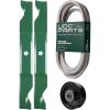 imageUDC Parts Mower KitBelt 539117245  Pulley 532196104  2 Pack Blades 405380  Fits Husqvarna LSZ4622 LSZ5422 LSZ5424 LT1597 RZ4621 RZ4621BF RZ4622 RZ4622TBF RZ4623 RZ46i Z146 Z246 Z246i