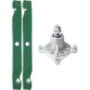 imageUDC Parts Spindle 532174356  2 Pack Blades 138971  Fits Husqvarna LTH1542 RZ4219 RZ4619 RZ4620 RZ5422 RZ5424 YTH130 Z142 Z4218 Z4219 Z4824 Z5426