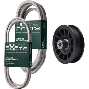 imageUDC Parts Deck Rebuild KitBelt 130969  Belt 197242  Pulley 532194327  Fits Husqvarna 2146XLS 2246LS 2346XLS Poulan PB20H42LT PB20H42YT PB20VA48