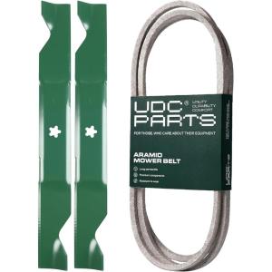 imageUDC Parts Deck Rebuild KitBelt 197253  2 Pack Blades 405380  Fits Poulan PB185A46LT PB20A46 PB20VA46 PB20H46YT Husqvarna YTH2242