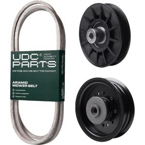 imageUDC Parts Mower KitBelt 130969  Pulley 532194326  Pulley 532196104  Fits Husqvarna 2348LS LGT48DXL Rider 1030 TS343 TS348 YT42DXL YT42DXLS YT42XLS YT48CS YT48DXLS YT48XLS YTH220 Twin YTH2242TDF