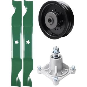 imageUDC Parts Mower KitPulley 532196104  Spindle 532174356  2 Pack Blades 405380  Fits Husqvarna LSZ4622 LSZ5422 LSZ5424 LT1597 RZ4621 RZ4621BF RZ4622 RZ4622TBF RZ4623 RZ46i Z146 Z246 Z246i