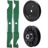 imageUDC Parts Mower KitPulley 195945  Pulley 532194326  2 Pack Blades 405380  Fits Husqvarna 2146XLS 2246LS 2346XLS TS146TXD TS146X TS146XD TS146XK TS146XKD TS246 TS346 YT46LS YTA1946 YTA20V46