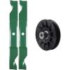imageUDC Parts Pulley 532194326  2 Pack Blades 405380  Fits Husqvarna 2146XLS 2246LS 2346XLS LT1597 TS146TXD TS146X TS146XD TS146XK TS146XKD TS246 TS346 YT46LS YTA1946 YTA20V46 YTA22V46 YTH1846 YTH18K46