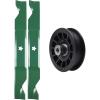 imageUDC Parts Pulley 532194327  2 Pack Blades 405380  Fits Husqvarna 2146XLS 2246LS 2346XLS LT1597 TS146TXD TS146XD TS146XK TS146XKD TS246 TS346 YT46LS YTA1946 YTA20V46 YTA22V46 YTH1846 YTH18K46