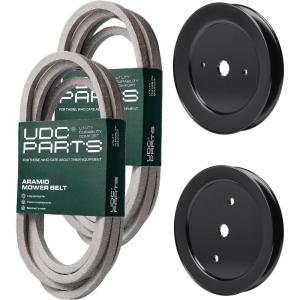imageUDC Parts Mower KitBelt 539114557  Belt 539117245  Pulley 129861  Pulley 195945  Fits Husqvarna RZ4219