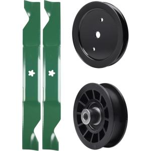 imageUDC Parts Mower KitPulley 195945  Pulley 532194327  2 Pack Blades 405380  Fits Husqvarna 2146XLS 2246LS 2346XLS TS146TXD TS146XD TS146XK TS146XKD TS246 TS346 YT46LS YTA1946 YTA20V46 YTA22V46