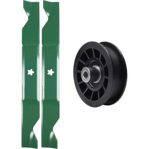 imageUDC Parts Pulley 532194327  2 Pack Blades 405380  Fits Husqvarna 2146XLS 2246LS 2346XLS LT1597 TS146TXD TS146XD TS146XK TS146XKD TS246 TS346 YT46LS YTA1946 YTA20V46 YTA22V46 YTH1846 YTH18K46