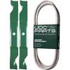 imageUDC Parts Deck Rebuild Kit for Husqvarna 2348LS YTH2448T LT2323A2 LTH18538 YTH20K46 Belt 130969 532130969 2 Pack Blades 405380 532405380 PP21011 403107
