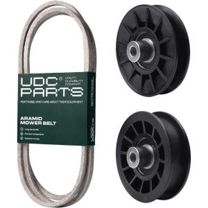 imageUDC Parts Deck Rebuild KitBelt 140294  Pulley 532194326  Pulley 532194327  Fits Husqvarna LT2227A2 GTH264T GT52XLS Poulan PBGT2654 PB22H46YT