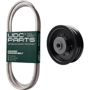 imageUDC Parts Mower KitBelt 130969  Pulley 532196104  Fits Husqvarna 2348LS LGT48DXL Rider 1030 TS343 TS348 YT42DXL YT42DXLS YT42XLS YT48CS YT48DXLS YT48XLS YTH220 Twin YTH2242TDF YTH2242TDRF