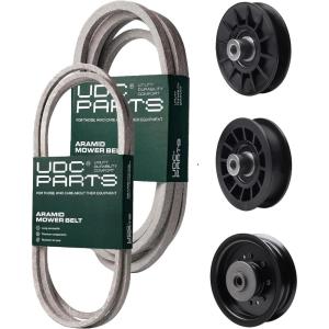 imageUDC Parts Mower KitBelt 140218  Belt 196103  Pulley 532194326  Pulley 532194327  Pulley 532196104  Fits Husqvarna GTH2454T