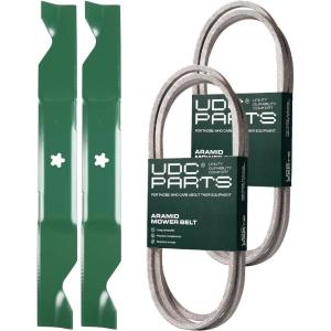 imageUDC Parts Mower KitBelt 130969  Belt 405143  2 Pack Blades 405380  Fits Jonsered LT2223A2 LT2320A2 YT46