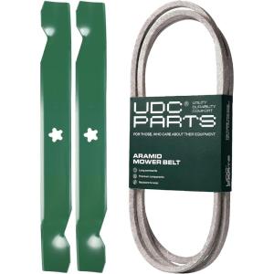 imageUDC Parts Mower KitBelt 144959  2 Pack Blades 138497  Fits Husqvarna LTH2038R