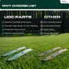 imageUDC Parts UC22009 Mower Blades Replacement for John Deere 48 Inch 325 335 345 M145476 M127500 M127673 X300 X304 X310 X500 X540 X570 X580 X584 GX255 GX325 GX335 Ztrak ZeroTurn Z325E  3 Pack High LiftGX22151