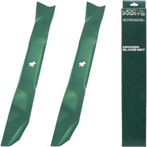 imageUDC Parts UC22009 Mower Blades Replacement for John Deere 48 Inch 325 335 345 M145476 M127500 M127673 X300 X304 X310 X500 X540 X570 X580 X584 GX255 GX325 GX335 Ztrak ZeroTurn Z325E  3 Pack High Lift139775
