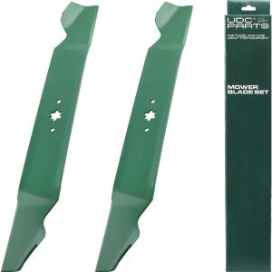 imageUDC Parts UC22009 Mower Blades Replacement for John Deere 48 Inch 325 335 345 M145476 M127500 M127673 X300 X304 X310 X500 X540 X570 X580 X584 GX255 GX325 GX335 Ztrak ZeroTurn Z325E  3 Pack High Lift94204290