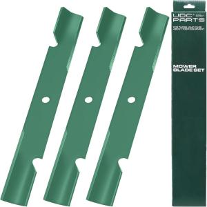 imageUDC Parts UC22009 Mower Blades Replacement for John Deere 48 Inch 325 335 345 M145476 M127500 M127673 X300 X304 X310 X500 X540 X570 X580 X584 GX255 GX325 GX335 Ztrak ZeroTurn Z325E  3 Pack High Lift482881